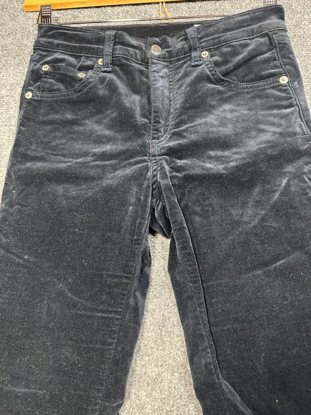 Rag & Bone Jean Womens 26 Navy Velvet Skinny 5 Pocket Style Zip Ankle Stretch - Picture 3 of 11
